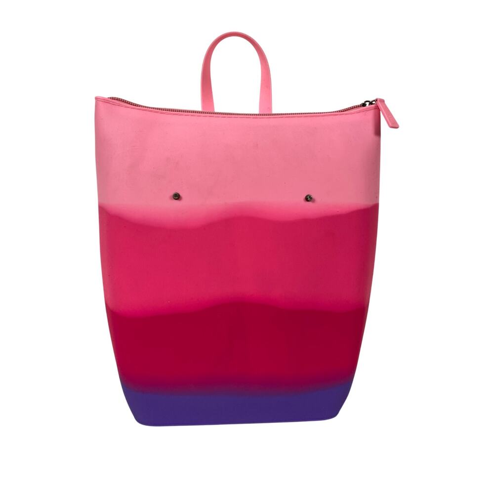 American Jewel Bucket Zipper Gummy Silicone Zipped Bag Backpack Pink